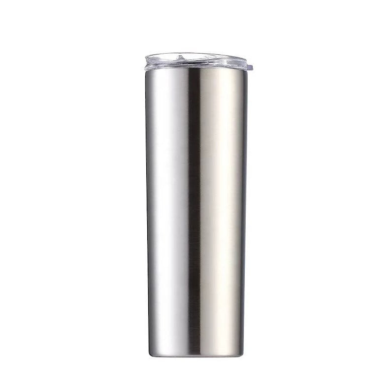 Silver 20oz Skinny Straight Sublimation Tumbler White