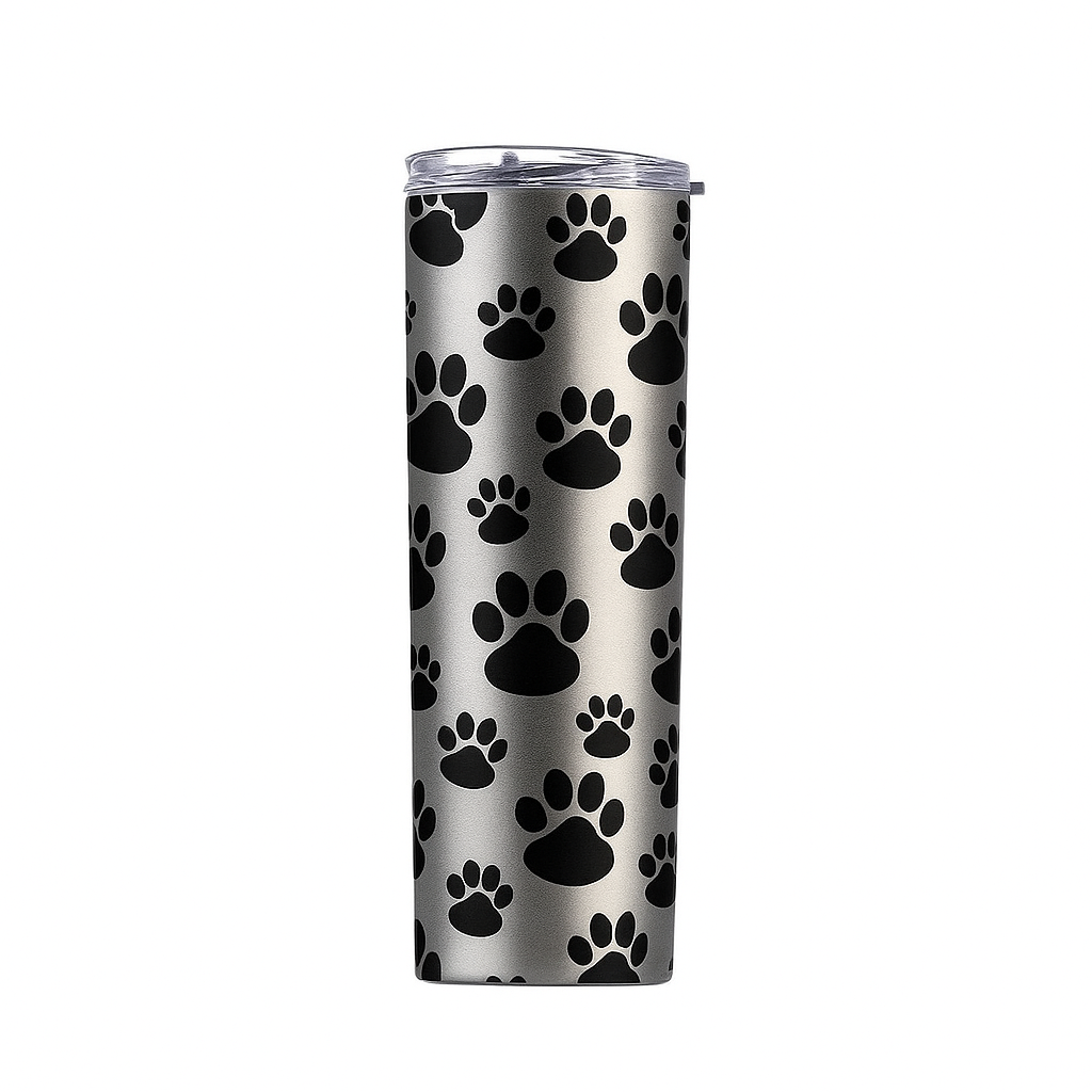 Silver 20oz Skinny Straight Sublimation Tumbler White