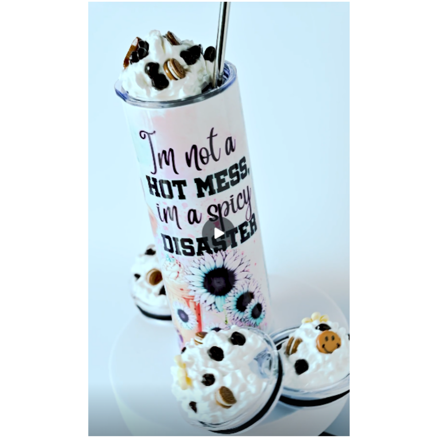 Faux cream tumbler toppers
