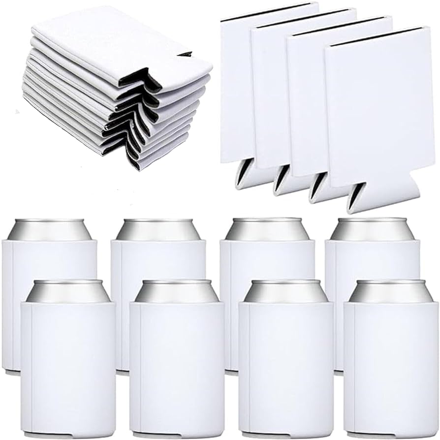 White Sublimation Stubby Cooler