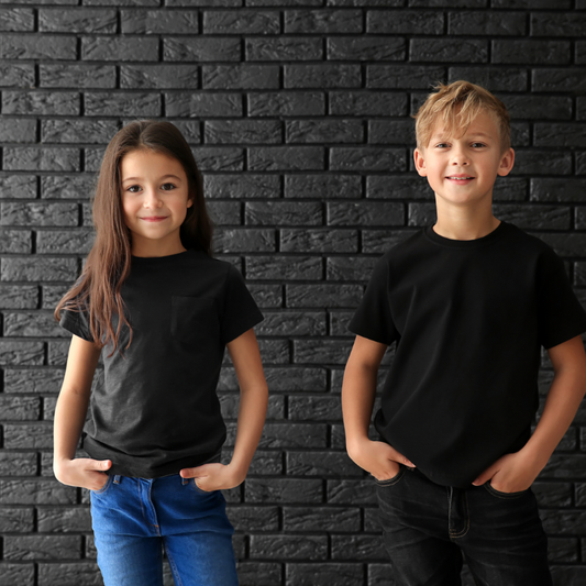 Kids Cotton Tshirts - Black for HTV & DTF