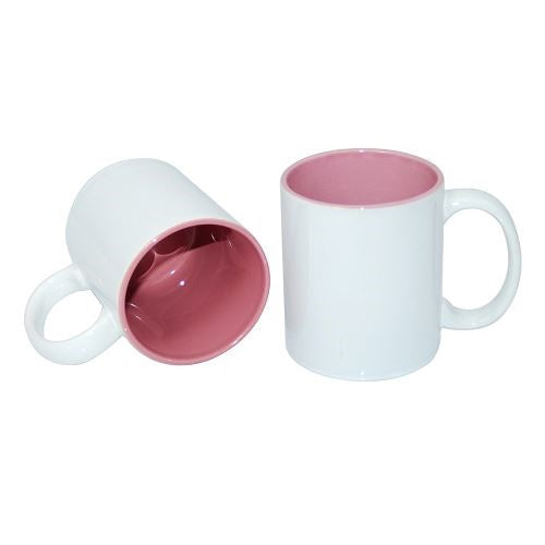 Sublimation coffee cups with pink handle