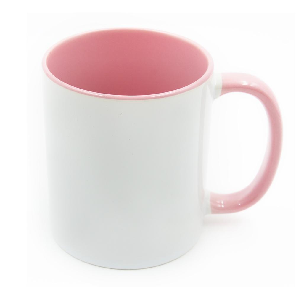 Sublimation mugs with pink handle