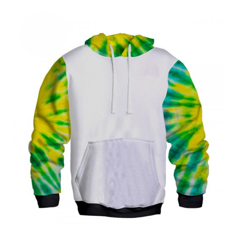 Sublimation Hoodie Green Tie Dye Sleeves