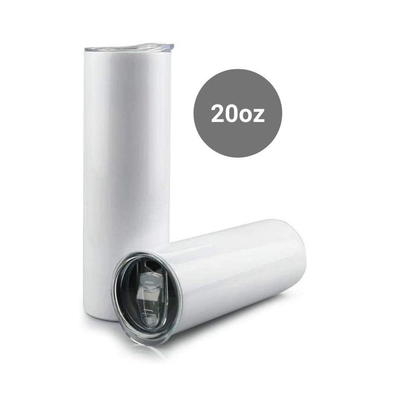 20oz Skinny Straight Sublimation Tumbler White