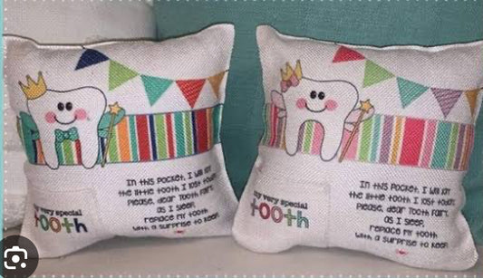 Sublimation tooth fairy pillow case 