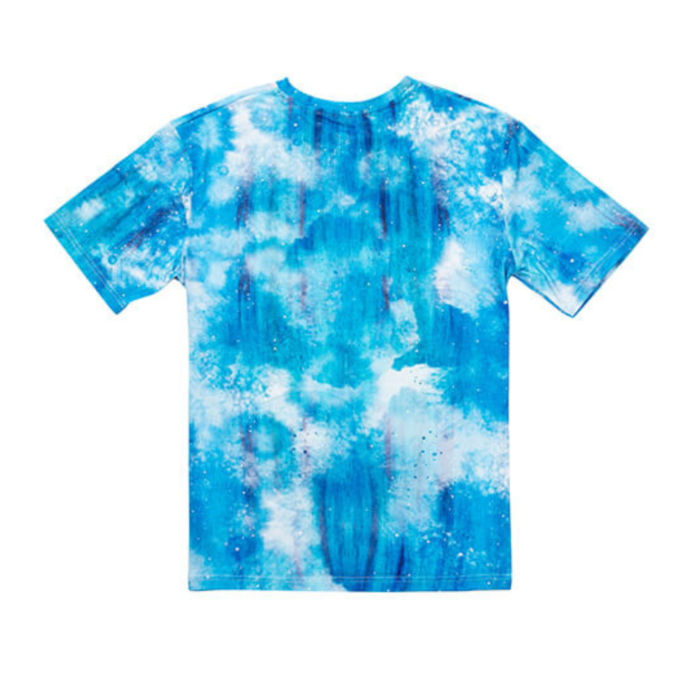 Blue Bleached Sublimation Tshirt