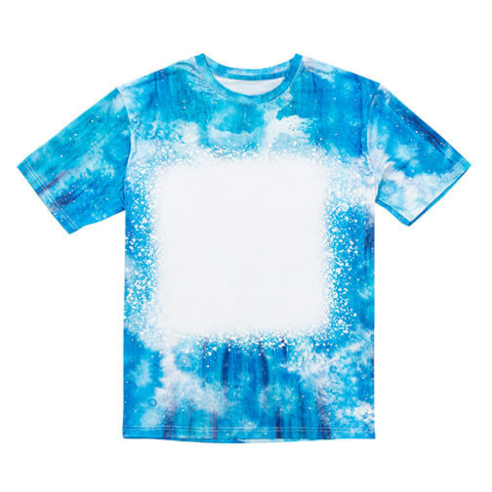 Blue Bleached Sublimation Tshirt