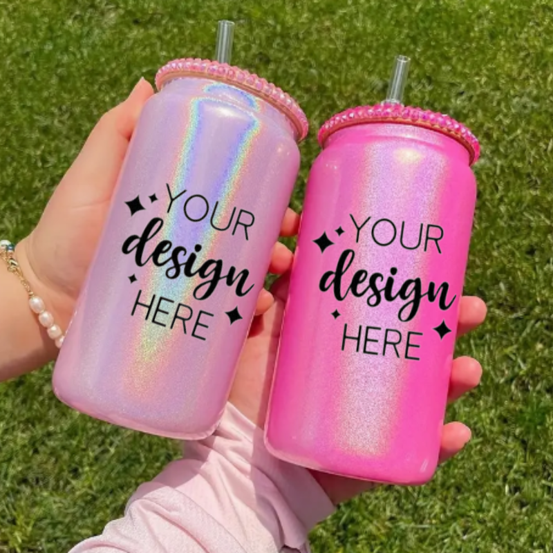 Sublimation blank shimmer bling cups 