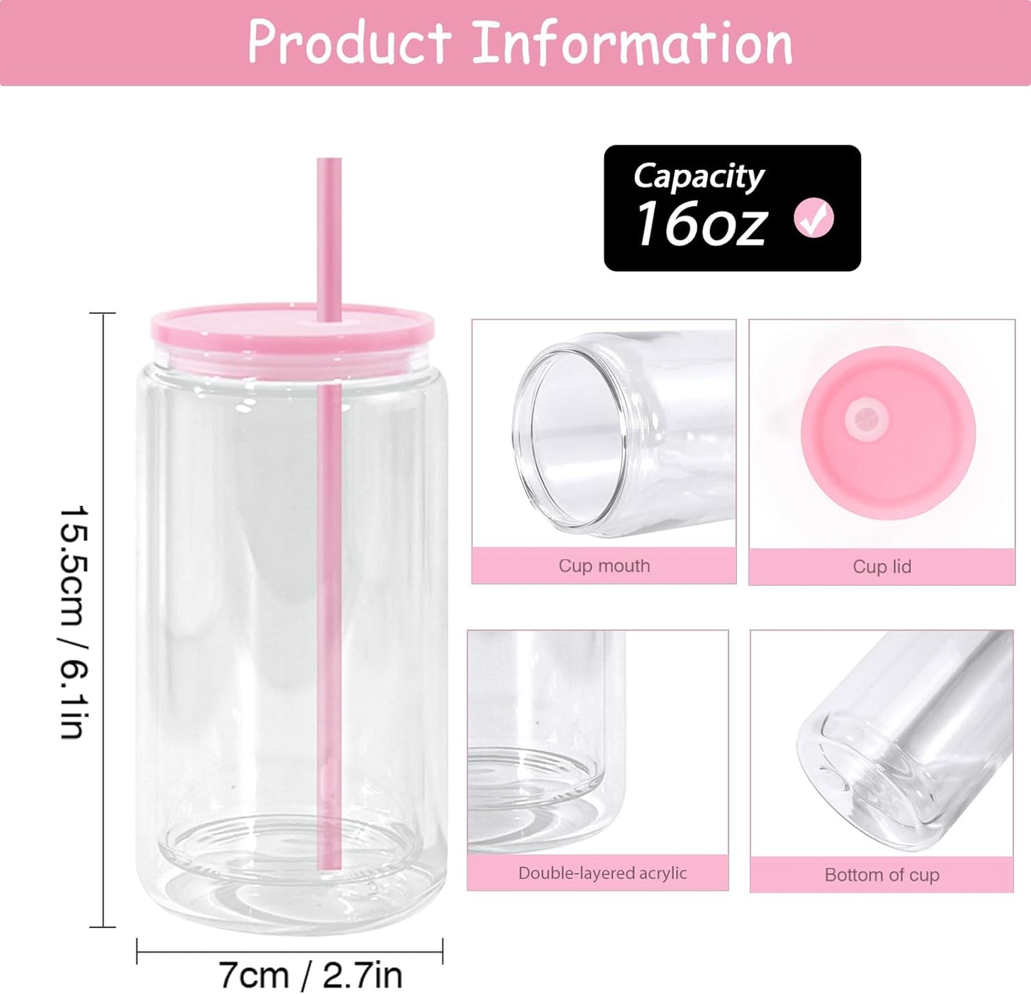 Acrylic Snowglobe Tumbler 16oz