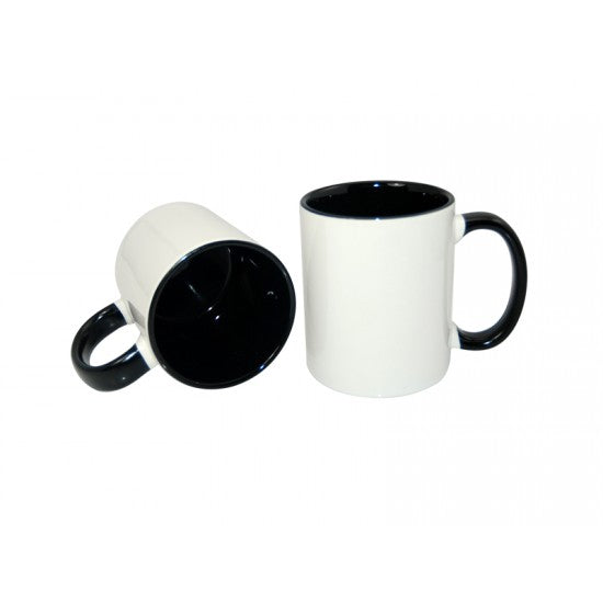 11oz Mugs with Black Handle & Inner for Cricut