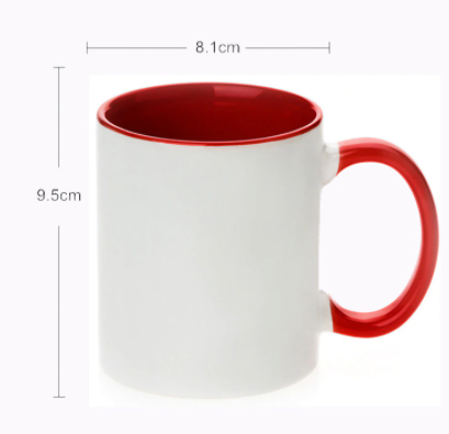11oz Mugs with Coloured Handle & Inner - FROM $3 each