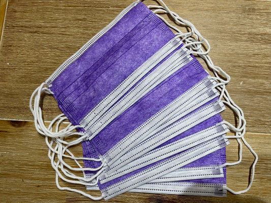 Purple 3PLY Face Masks Bulk Pack (30 Masks)